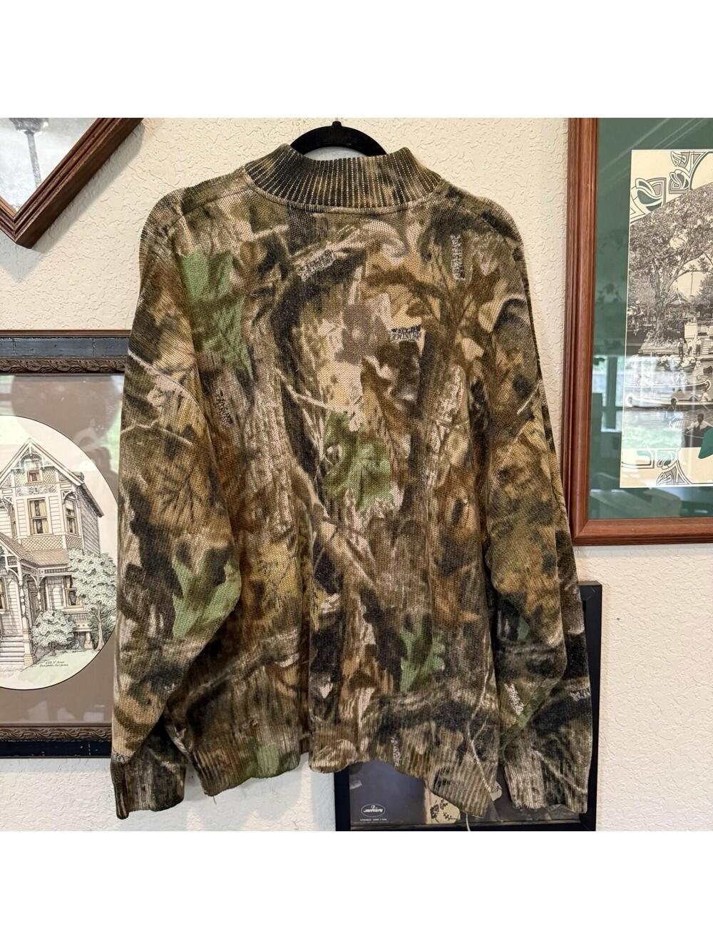 Vintage 70s/80s RARE Advantage Timber SafTBak Camouflage Hunting Sweater Mens XL - Picture 5 of 6